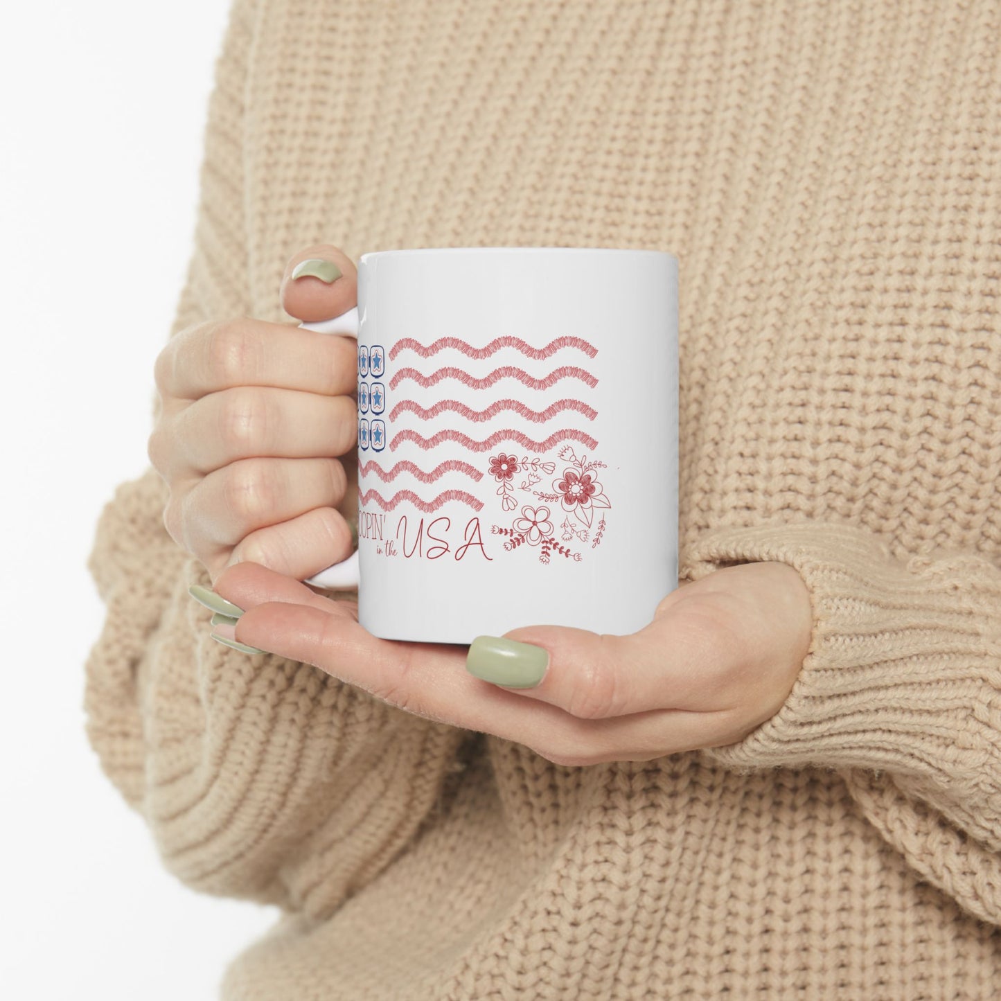 Hoopin' in the USA! 11 oz. Mug - White