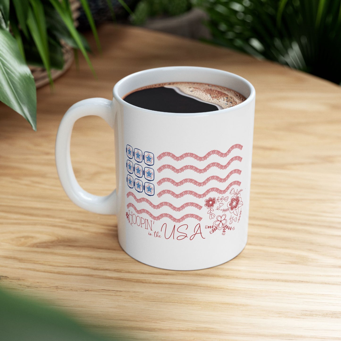 Hoopin' in the USA! 11 oz. Mug - White