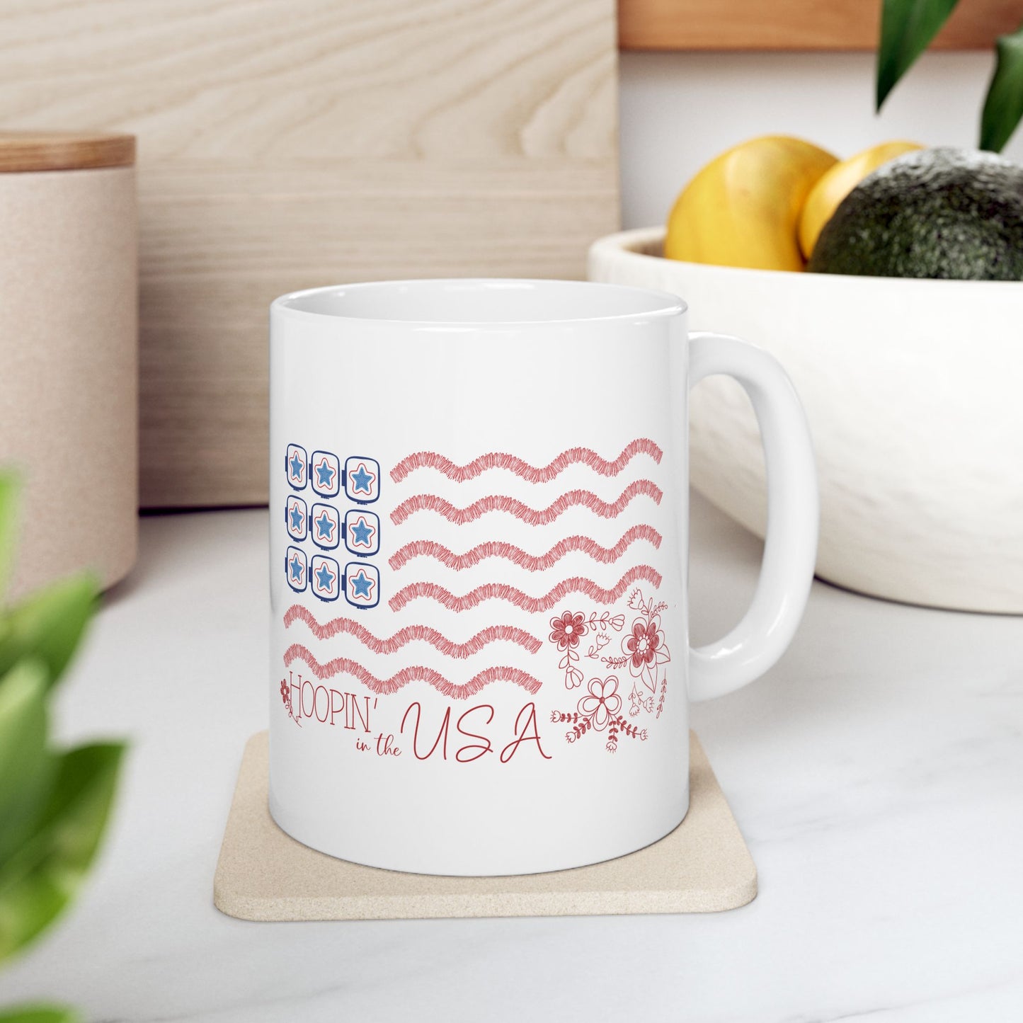 Hoopin' in the USA! 11 oz. Mug - White