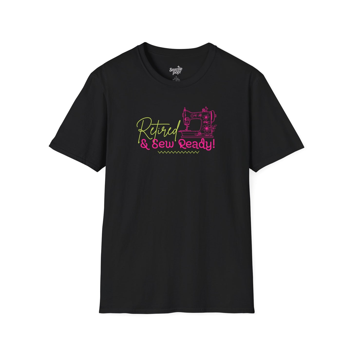 Retired & SEW Ready! Retirement T-shirt - Unisex Softstyle Sewing Tee - Quilting T-shirt - Retirement Tee (Inclusive Sizing: S - 5X)