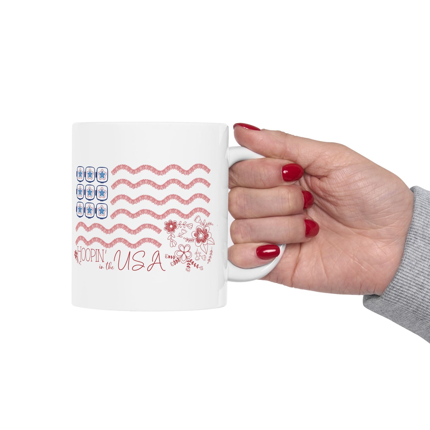 Hoopin' in the USA! 11 oz. Mug - White