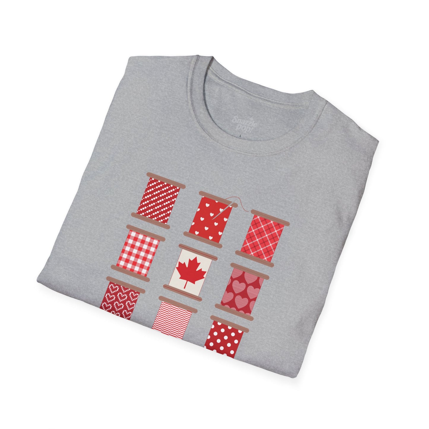 Sew Canada! T-shirt - Unisex Softstyle Patriotic Tee - Sewing T-shirt - Sewing Spools Tee (Inclusive Sizing: XS - 5X)