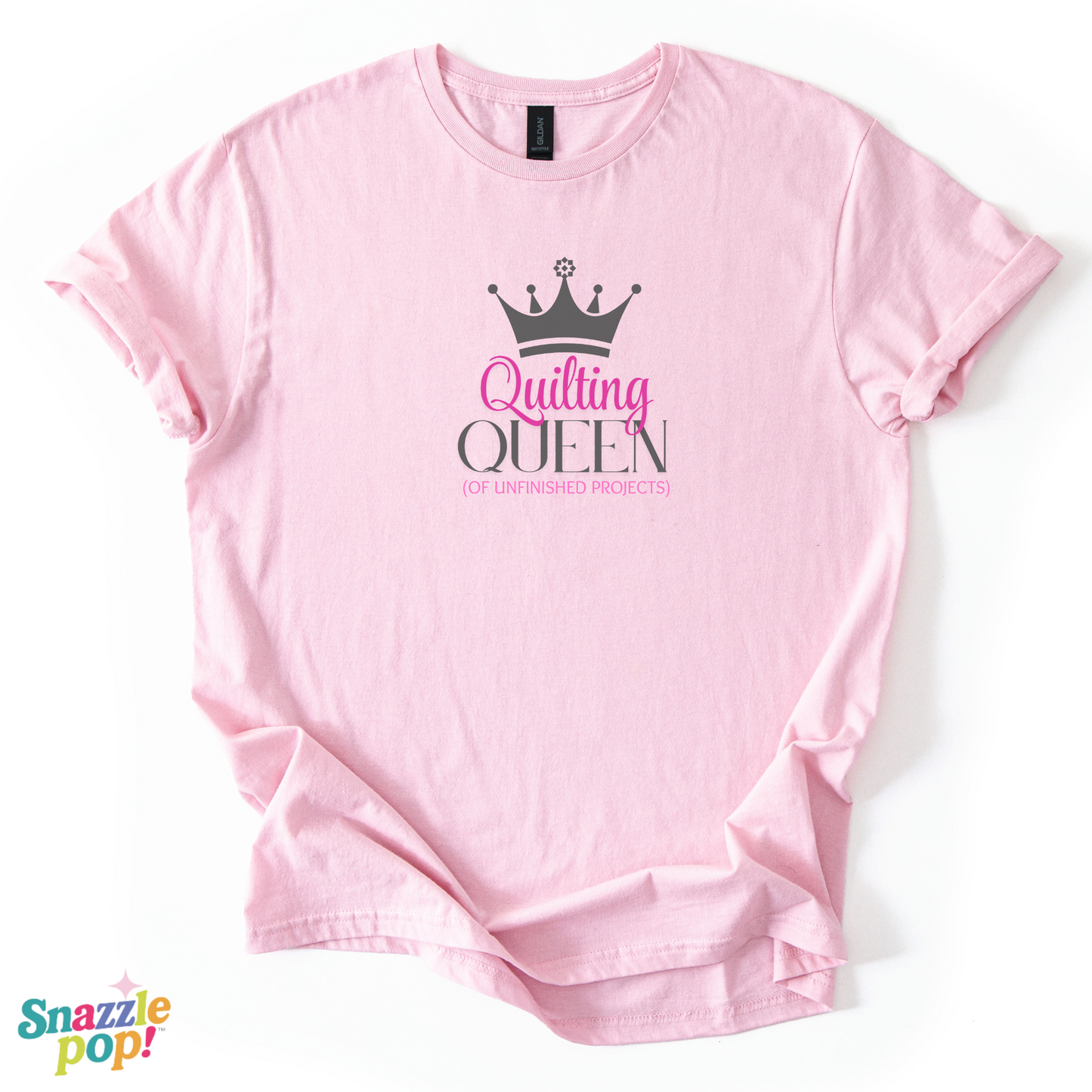 Quilting Queen of Unfinished Projects T-shirt - Unisex Softstyle Tee - Sewing T-shirt - Quilt Retreat T-shirt (Inclusive Sizing: XS - 5X)