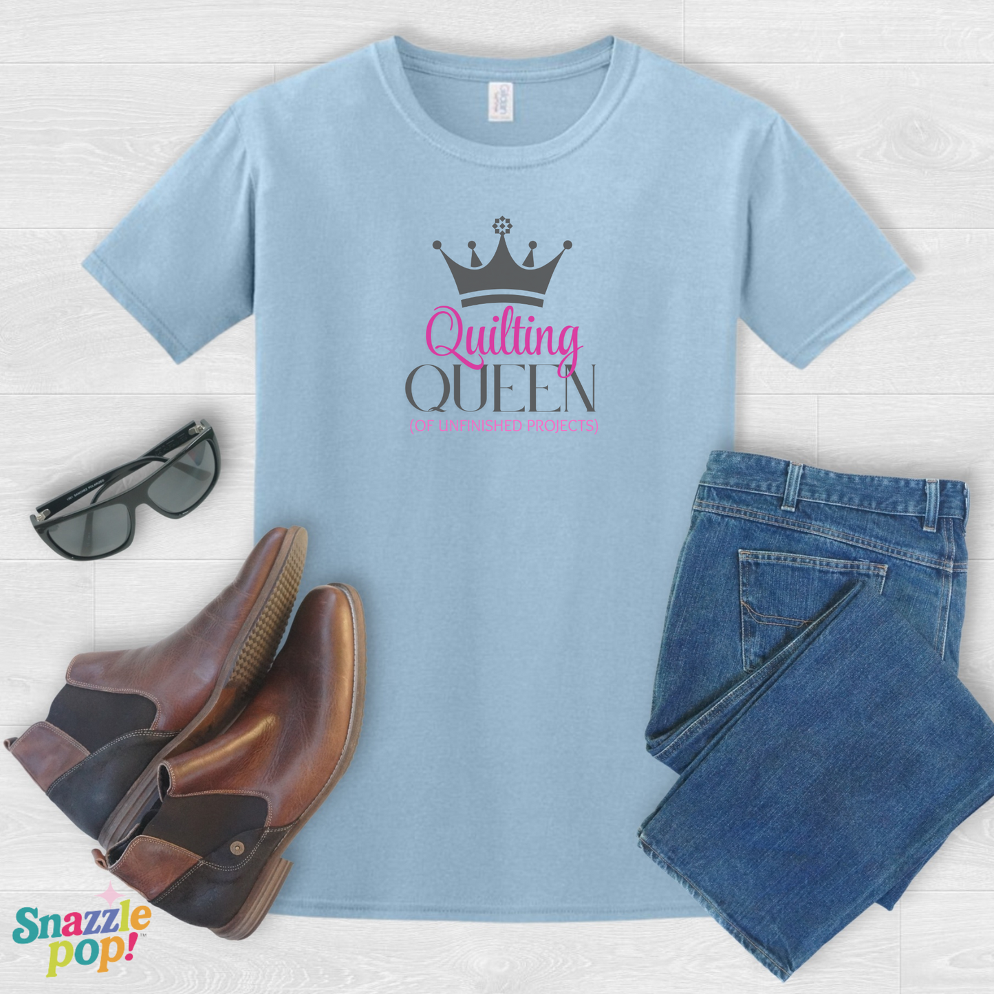 Quilting Queen of Unfinished Projects T-shirt - Unisex Softstyle Tee - Sewing T-shirt - Quilt Retreat T-shirt (Inclusive Sizing: XS - 5X)