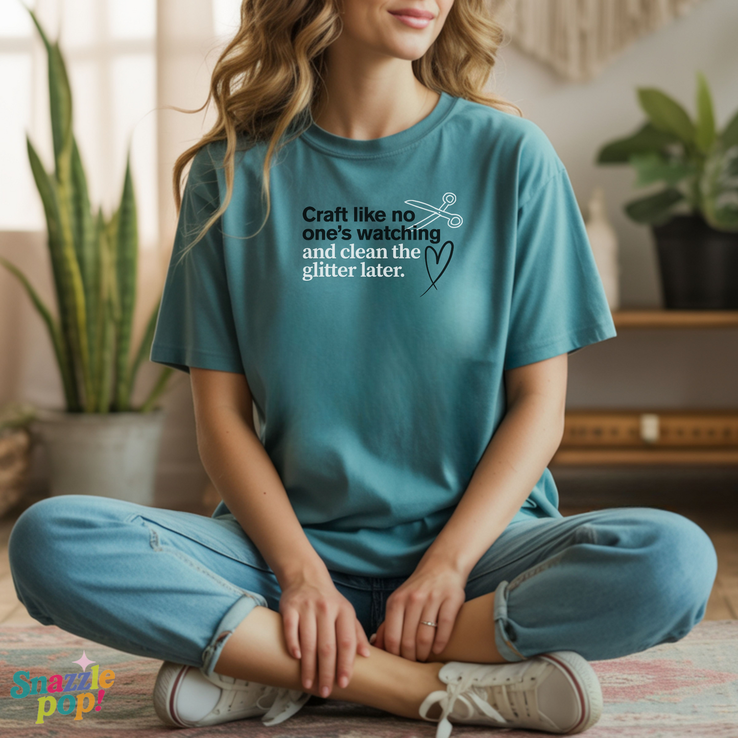 Craft Like No One's Watching and Clean the Glitter Later T-shirt - Unisex Softstyle Crafty Tee - Craft Night T-shirt (Inclusive Sizing: XS - 5X)