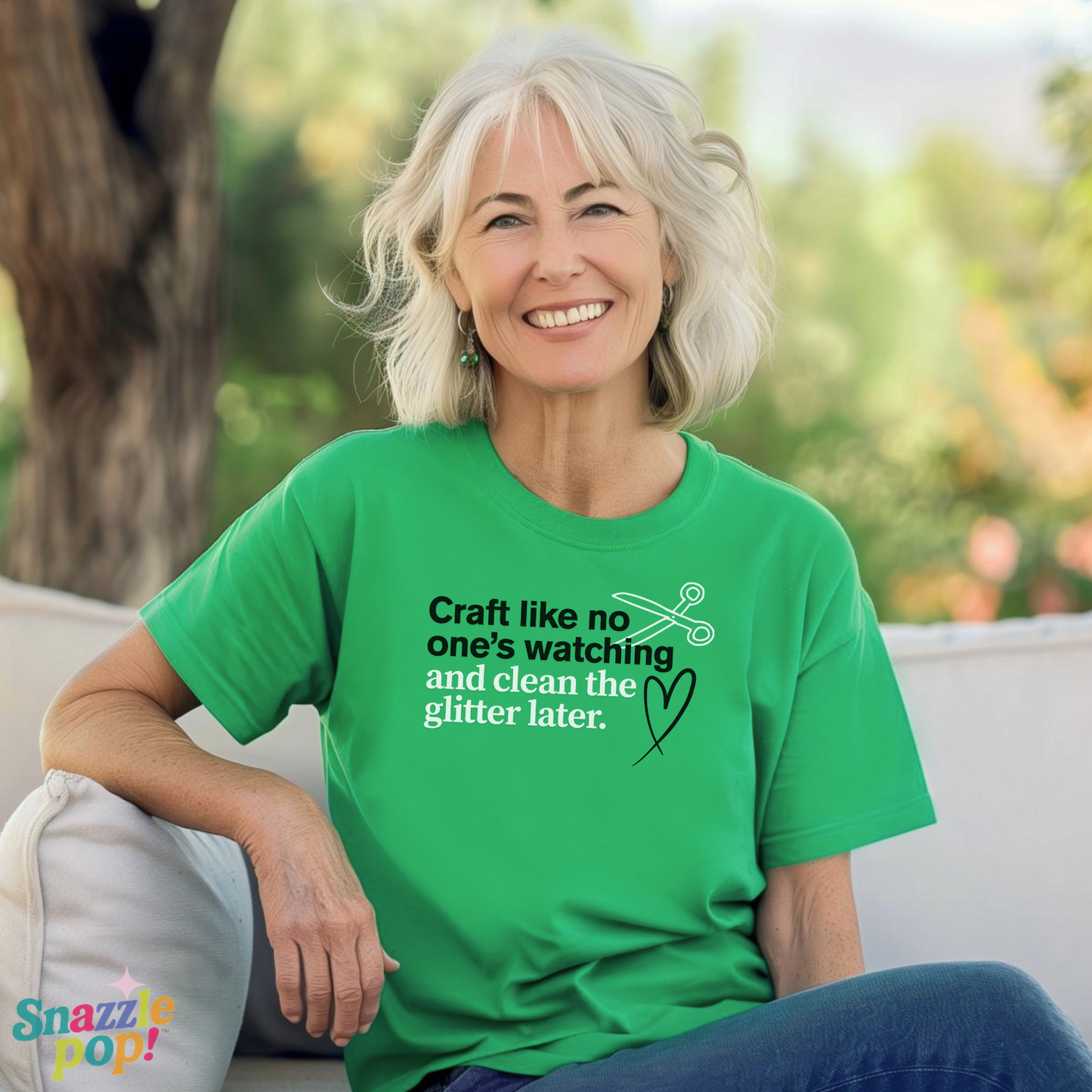 Craft Like No One's Watching and Clean the Glitter Later T-shirt - Unisex Softstyle Crafty Tee - Craft Night T-shirt (Inclusive Sizing: XS - 5X)