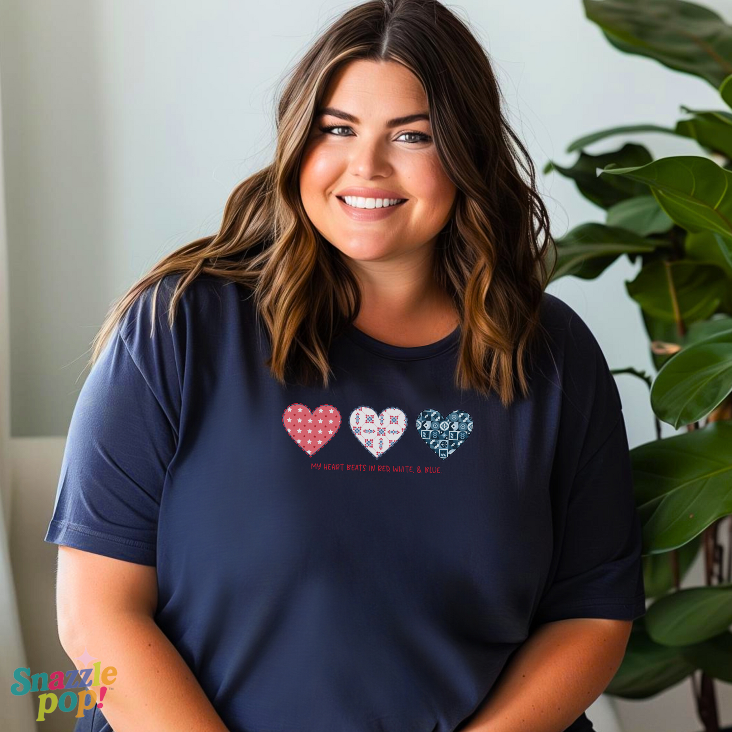 My Heart Beats in Red, White, & Blue! T-shirt - Unisex Softstyle Patriotic Tee - Sewing T-shirt Sew Night T-shirt, Embroidery, Quilting, Stitching Tee (Inclusive Sizing: XS - 5X)