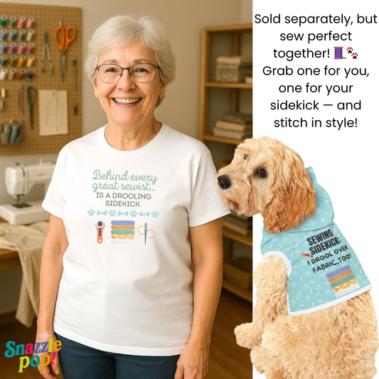 Funny Quilting Dog Hoodie – Sewing Sidekick Pet Shirt – Gift for Dog Mom Who Sews – Matching Dog and Owner Outfit – Fabric Lover Dog Apparel (Pet Sizes XXS - 2XL) 🐾