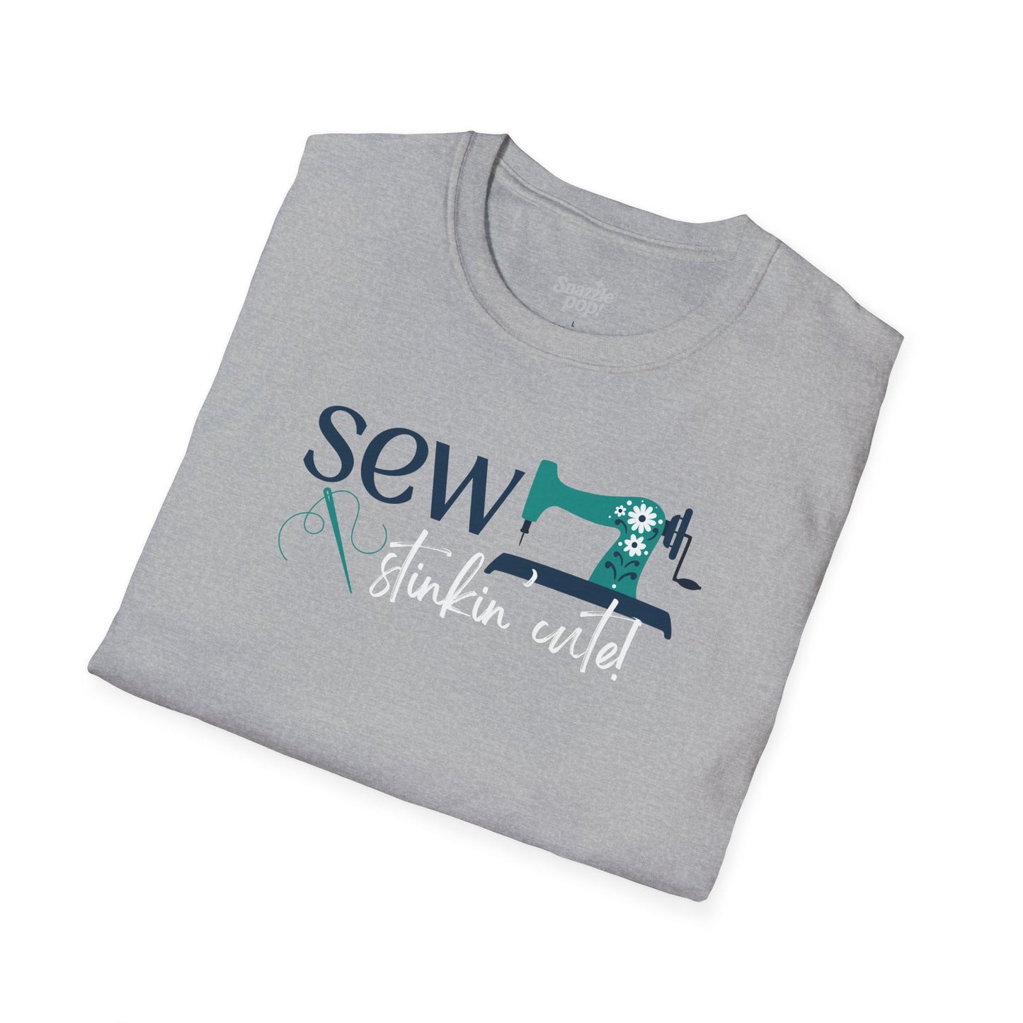 SEW Stinkin' Cute T-shirt - Unisex Softstyle Crafty Tee - Sew Night T-shirt (Inclusive Sizing: S - 5X)