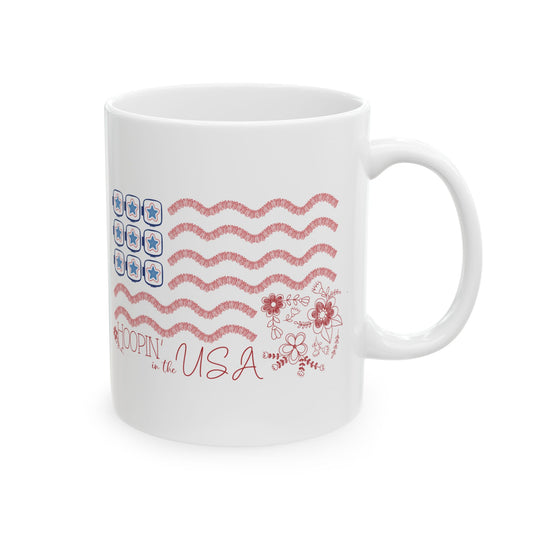 Hoopin' in the USA! 11 oz. Mug - White