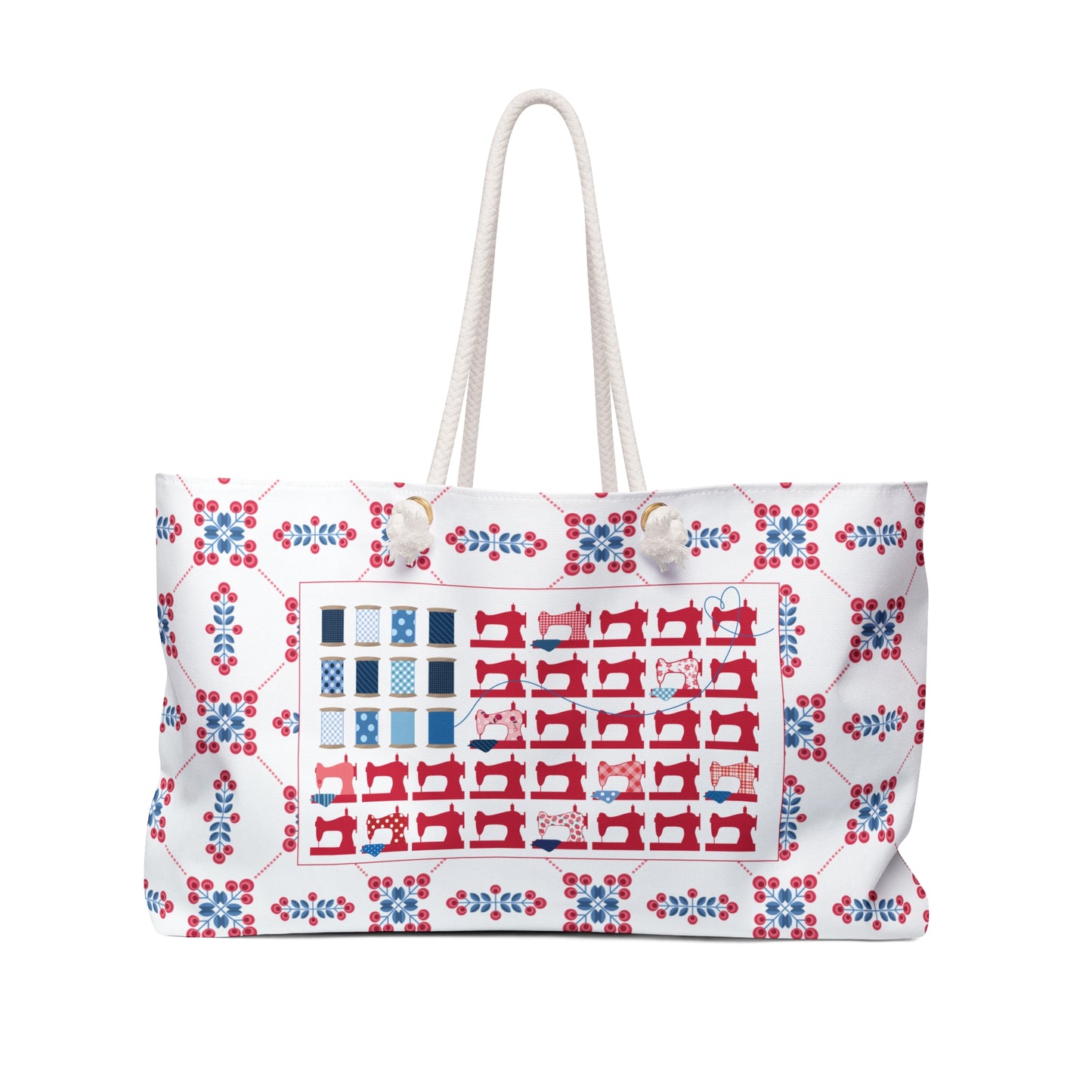 Stars, Stripes, & Stitches! Weekender Bag - Ideal for Crafters, Quilters, Travel, Gifts, and Everyday Use