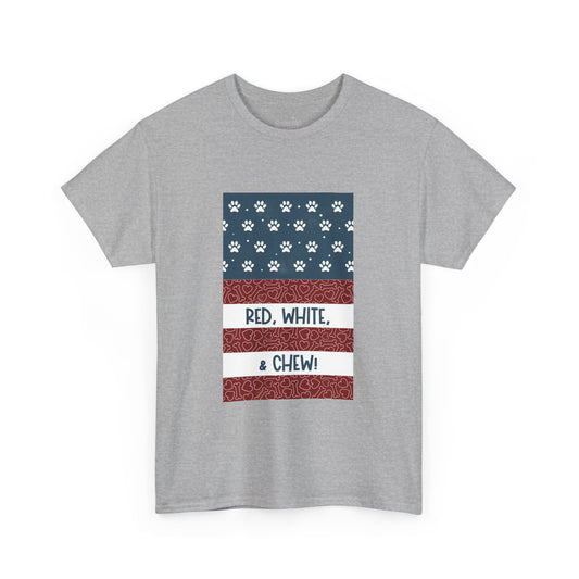 Red, White, & CHEW! (Human Edition!) Unisex Patriotic Tee to Match Your Dog! 🇺🇸🐾