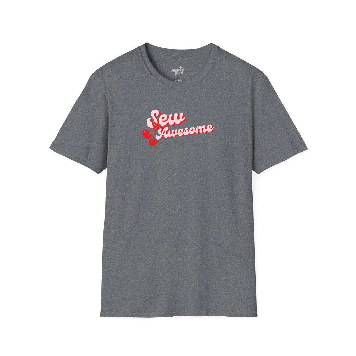 Sew AWESOME Sewing T-shirt -  Unisex Softstyle Sewing Tee - Cherry T-shirt (Inclusive Sizing: S - 5X)