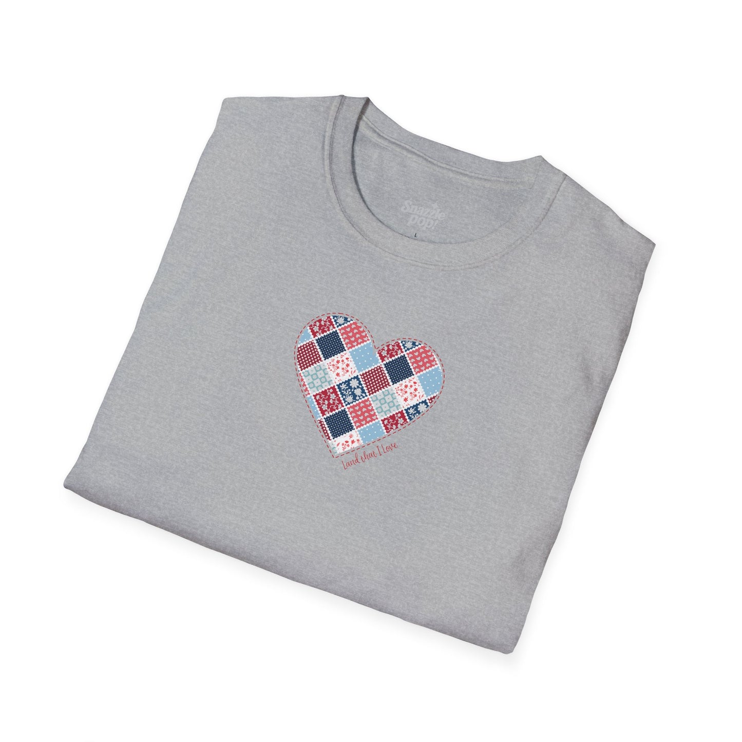 Land That I Love T-shirt - Unisex Softstyle Patriotic Tee - USA Quilt Fabric Tee (Inclusive Sizing: XS - 5X)