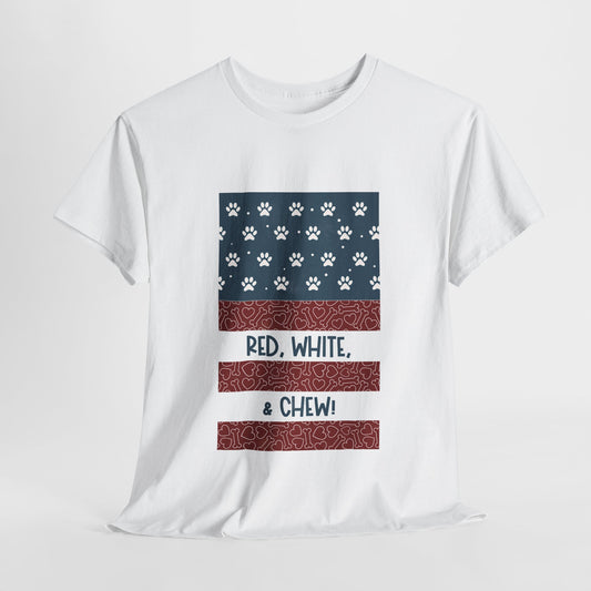 Red, White, & CHEW! (Human Edition!) Unisex Patriotic Tee to Match Your Dog! 🇺🇸🐾