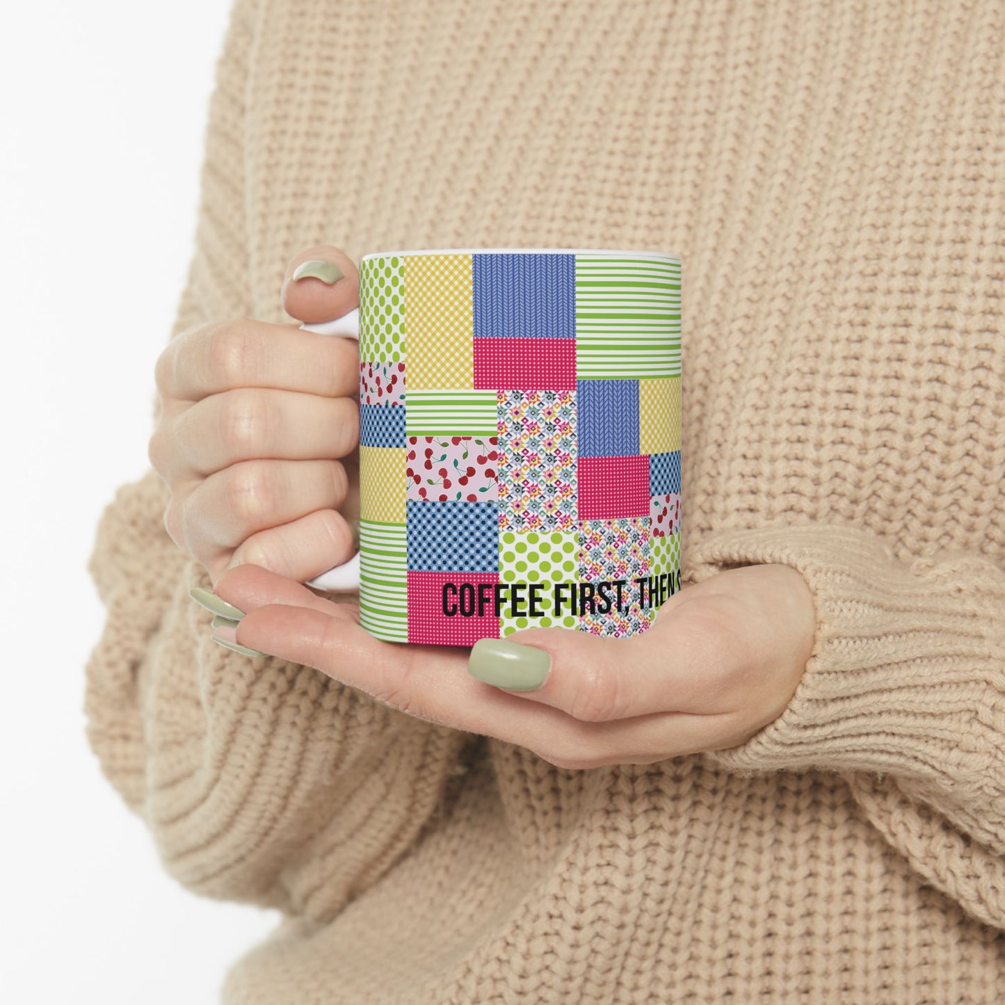 Coffee First, Then Seam Ripping  11 oz. Mug - White - Sewing Friend Gift - Sewing Coffee Mug