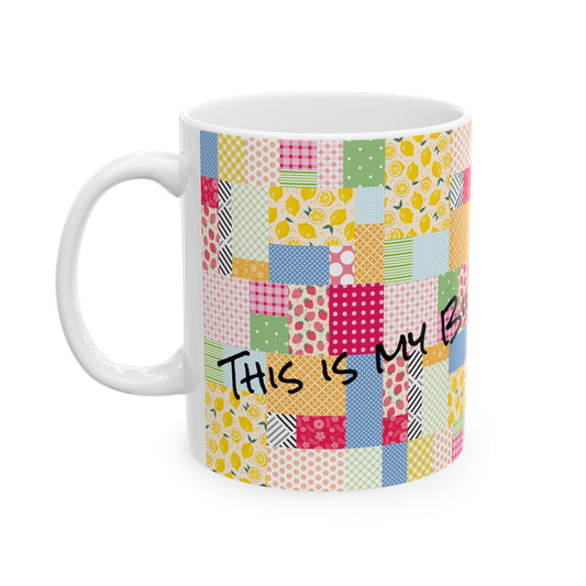 This is my Binding Beverage 11 oz. Mug - White - Sewing Friend Gift - Sewing Coffee Mug