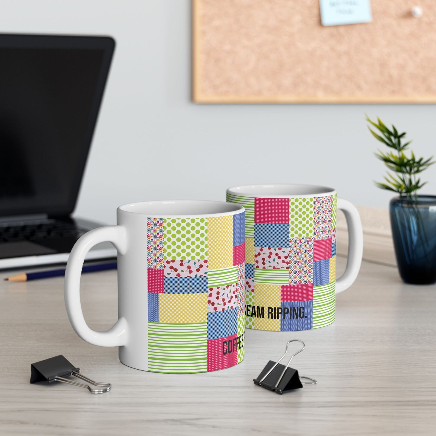Coffee First, Then Seam Ripping  11 oz. Mug - White - Sewing Friend Gift - Sewing Coffee Mug