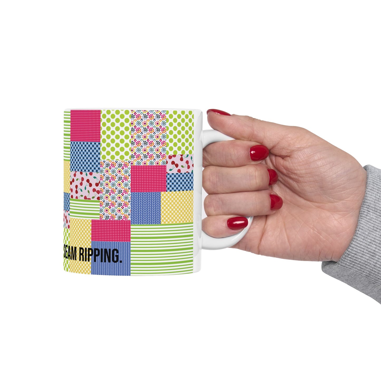 Coffee First, Then Seam Ripping  11 oz. Mug - White - Sewing Friend Gift - Sewing Coffee Mug
