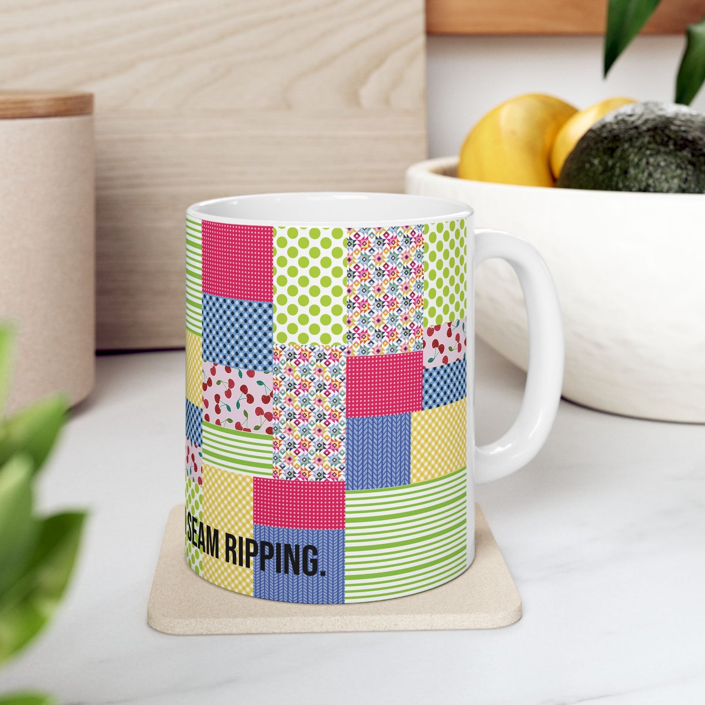 Coffee First, Then Seam Ripping  11 oz. Mug - White - Sewing Friend Gift - Sewing Coffee Mug
