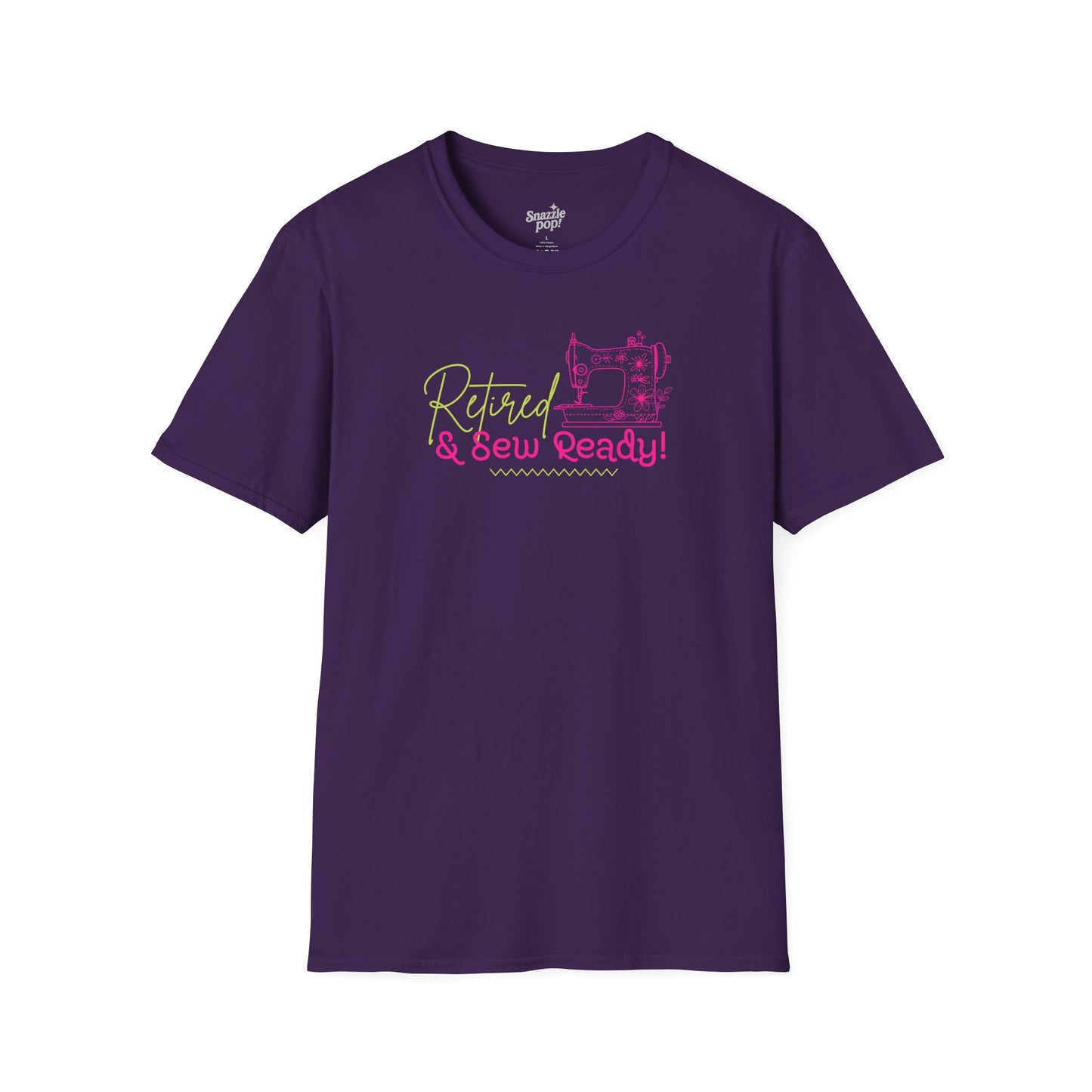 Retired & SEW Ready! Retirement T-shirt - Unisex Softstyle Sewing Tee - Quilting T-shirt - Retirement Tee (Inclusive Sizing: S - 5X)