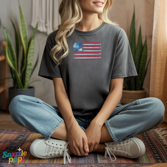 Hooked on Freedom T-shirt - Unisex Softstyle Patriotic Tee - Crochet T-shirt  (Inclusive Sizing: XS - 5X)