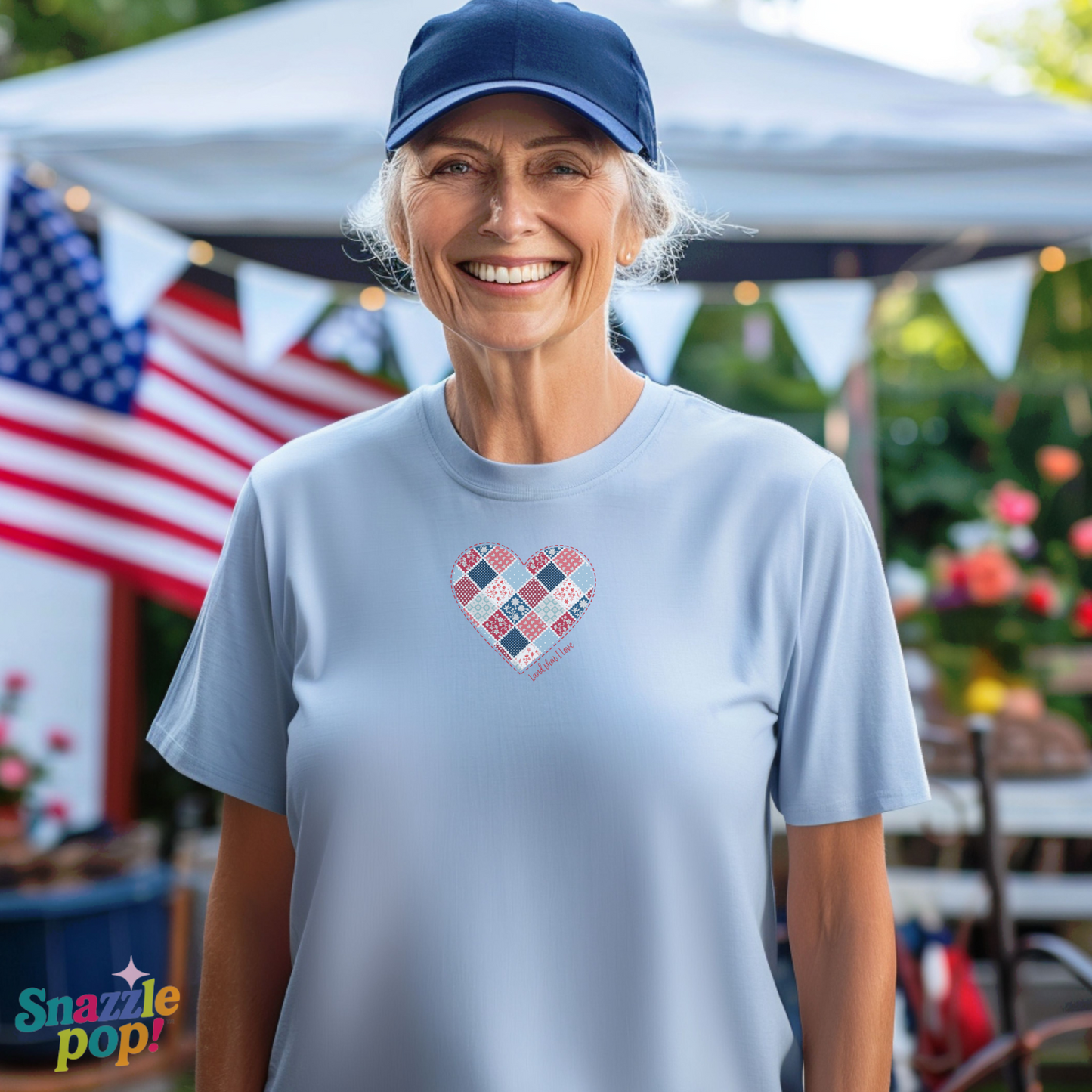 Land That I Love T-shirt - Unisex Softstyle Patriotic Tee - USA Quilt Fabric Tee (Inclusive Sizing: XS - 5X)