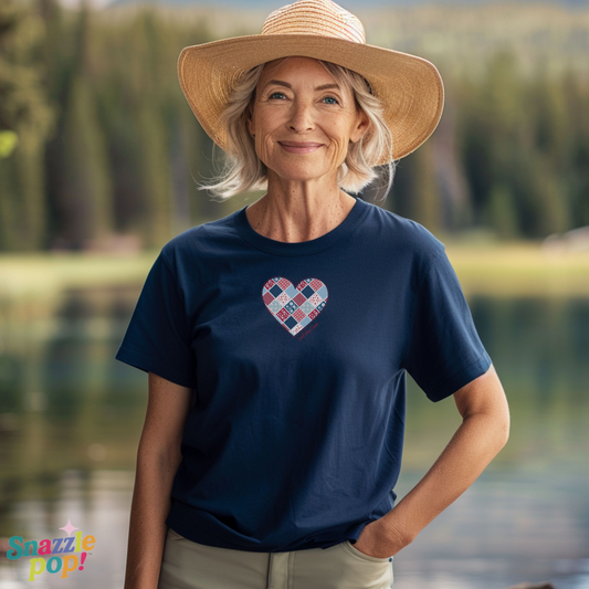 Land That I Love T-shirt - Unisex Softstyle Patriotic Tee - USA Quilt Fabric Tee (Inclusive Sizing: XS - 5X)