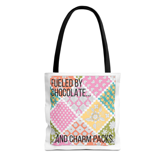 Fueled by Chocolate & Charm Packs -  13 x 13" Quilter's Tote