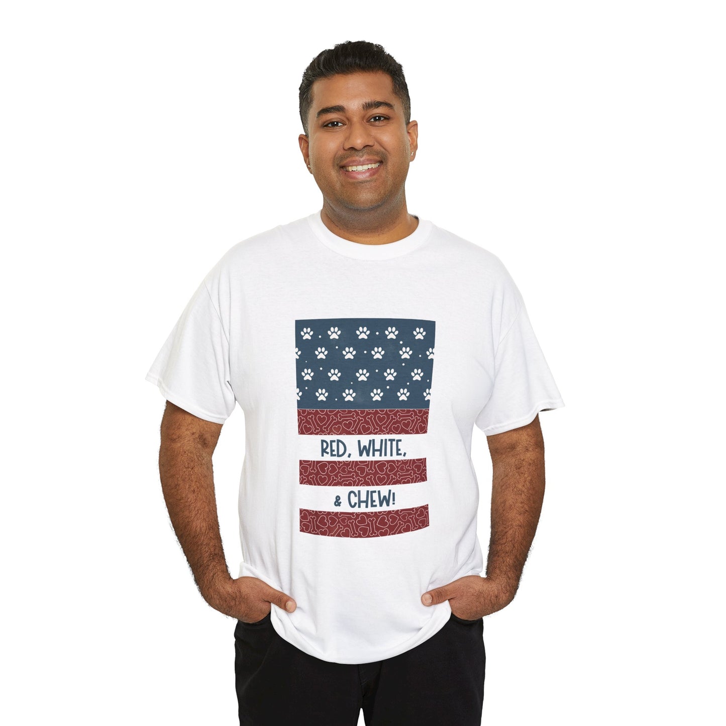 Red, White, & CHEW! (Human Edition!) Unisex Patriotic Tee to Match Your Dog! 🇺🇸🐾