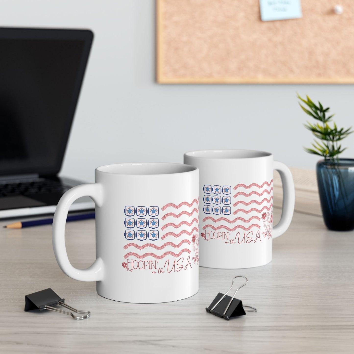 Hoopin' in the USA! 11 oz. Mug - White