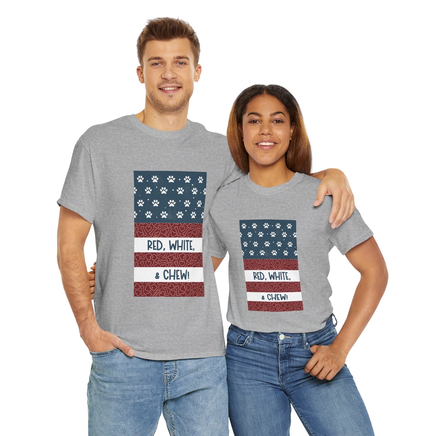 Red, White, & CHEW! (Human Edition!) Unisex Patriotic Tee to Match Your Dog! 🇺🇸🐾