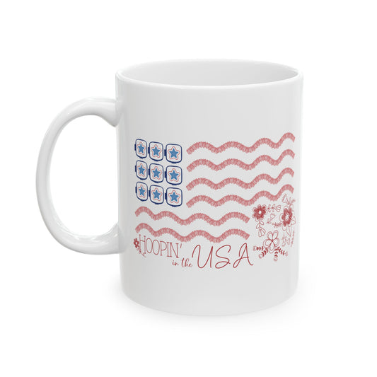 Hoopin' in the USA! 11 oz. Mug - White