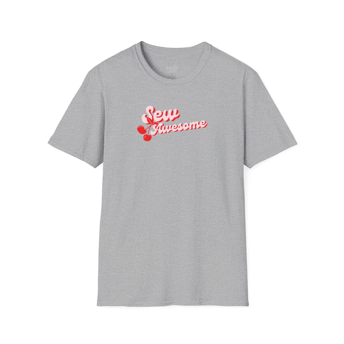 Sew AWESOME Sewing T-shirt -  Unisex Softstyle Sewing Tee - Cherry T-shirt (Inclusive Sizing: S - 5X)