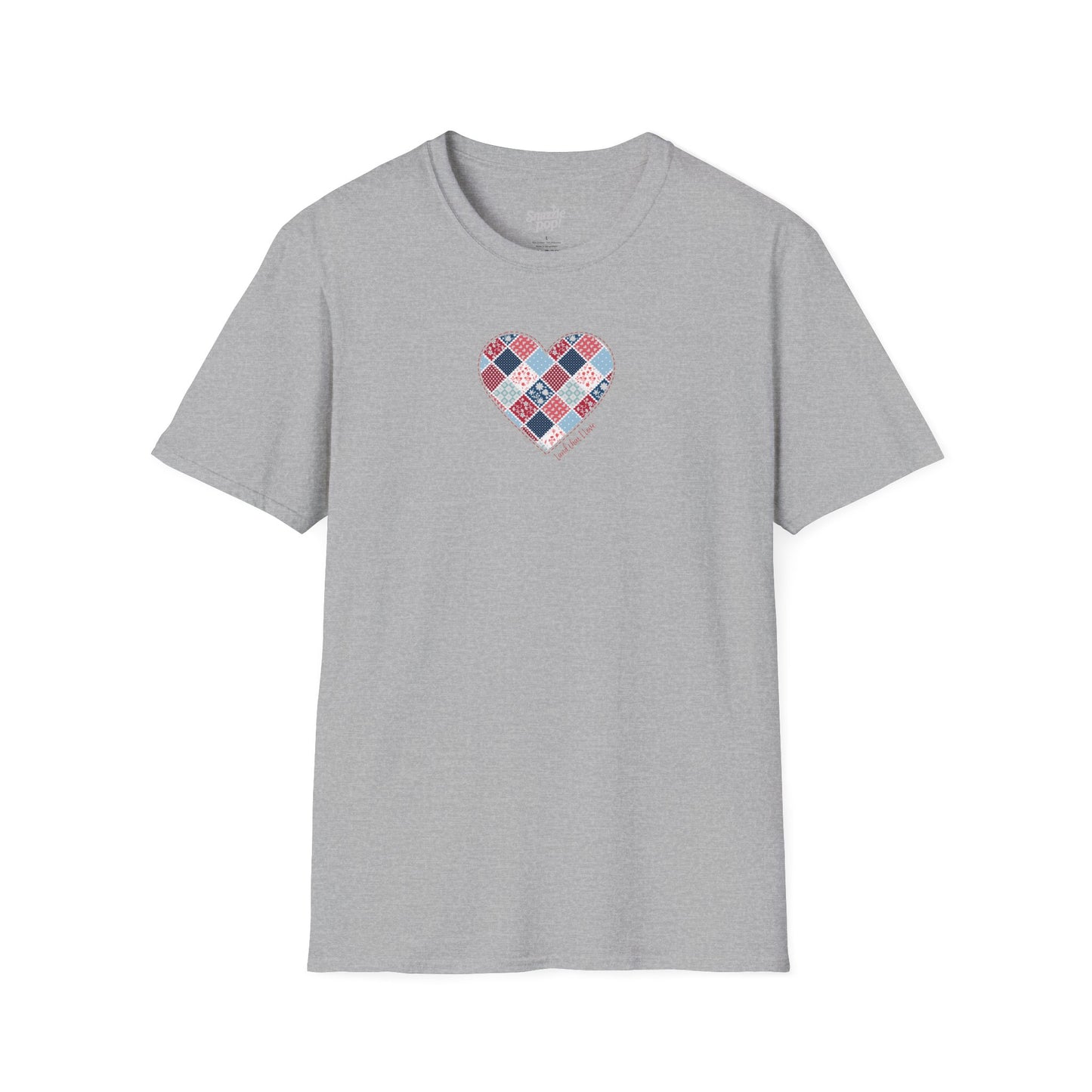 Land That I Love T-shirt - Unisex Softstyle Patriotic Tee - USA Quilt Fabric Tee (Inclusive Sizing: XS - 5X)