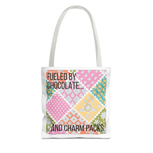 Fueled by Chocolate & Charm Packs -  13 x 13" Quilter's Tote